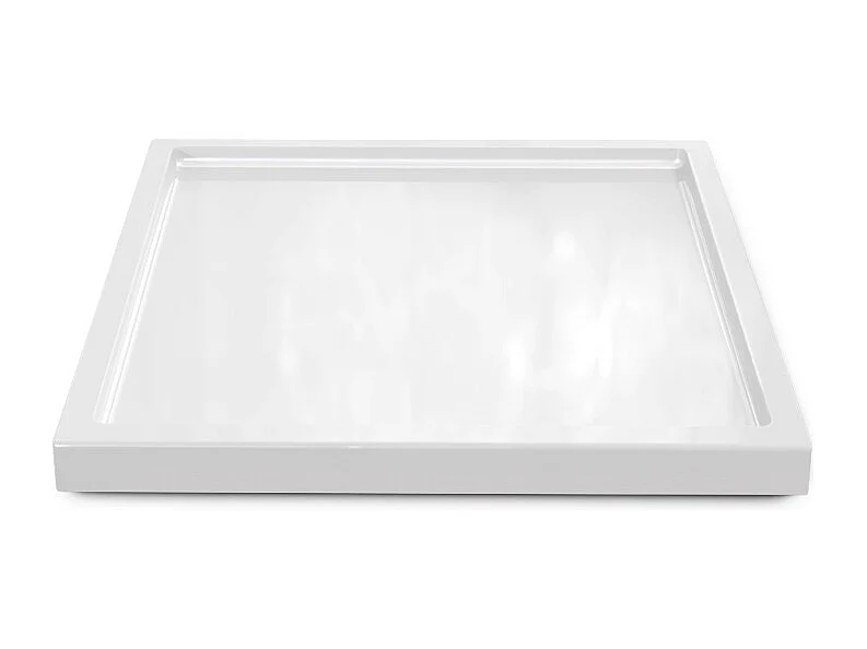 Décoration de table Maya, Plateau rectangulaire décoratif et moderne, Blanc haute brillance (20 x 1,8 x 20 cm)