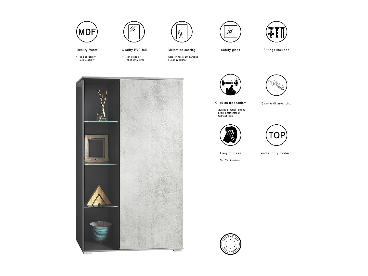 VITRINE Davos Weiß matt