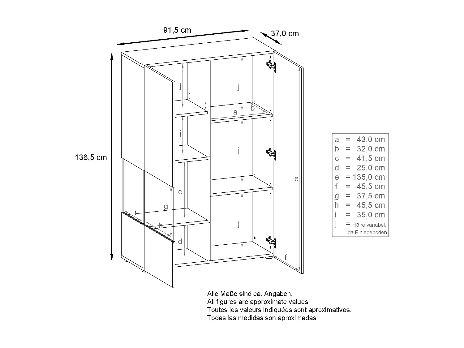 Vitrine Armoire Morena, Corps en Blanc mat / Porte droite et insert en Blanc haute brillance avec éclairage LED