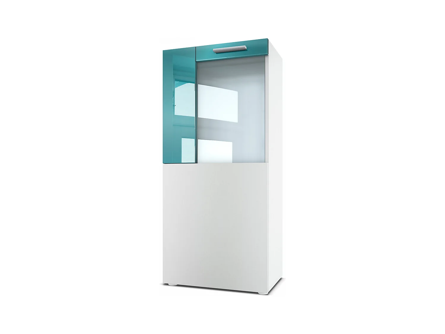 VITRINE Movie Absetzungen in Petrol Hochglanz