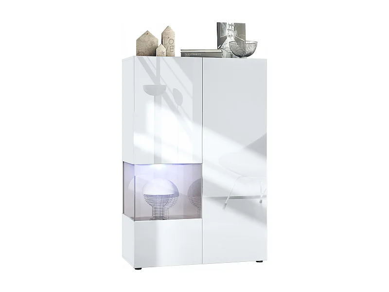 VITRINE Morena Einsatz in Sandgrau Hochglanz