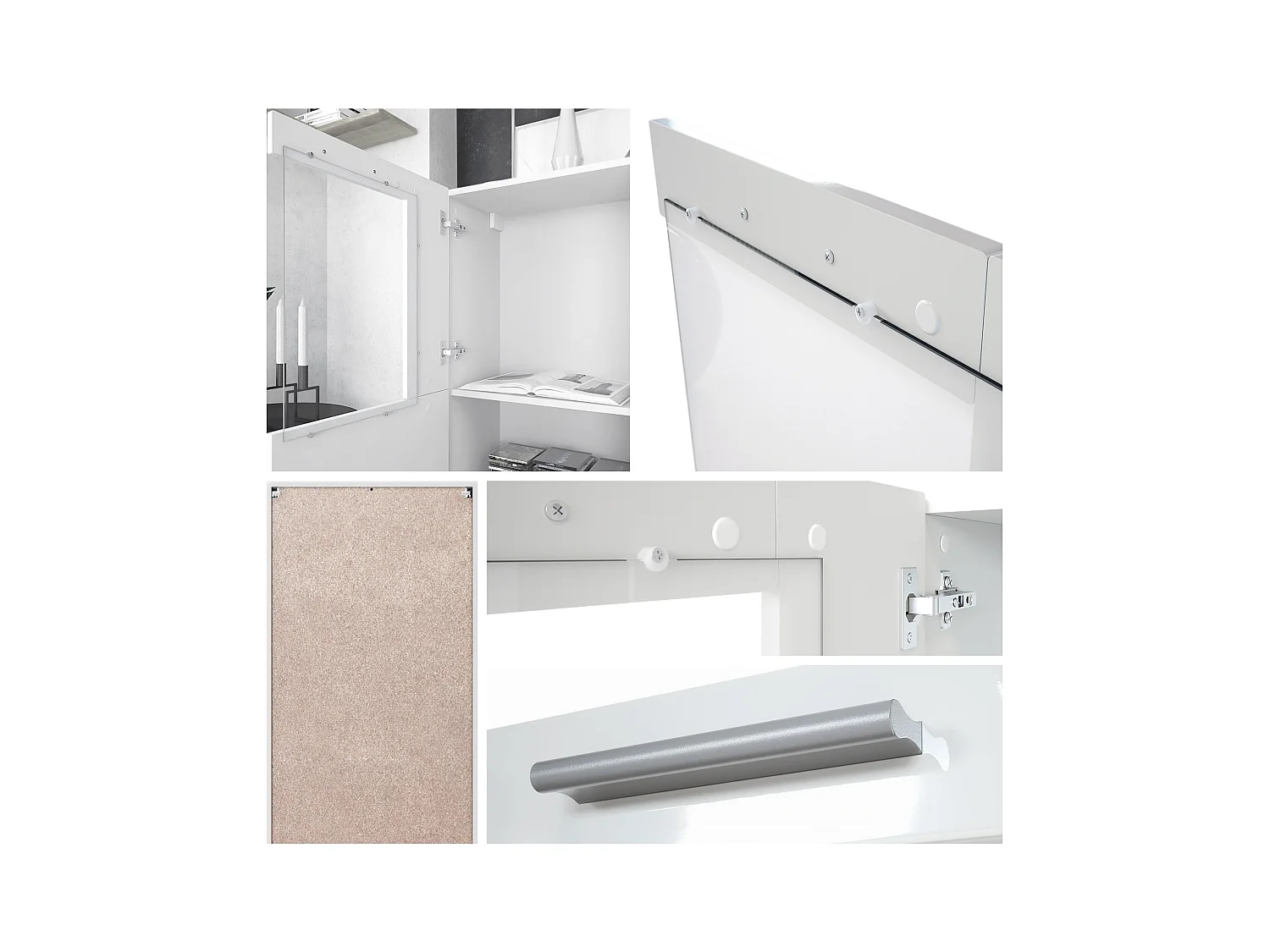 Vitrine de cinéma, noir mat/noir haute brillance - Vitrine moderne en verre - (LxHxP) : 50,5 x 111 x 32,5 cm