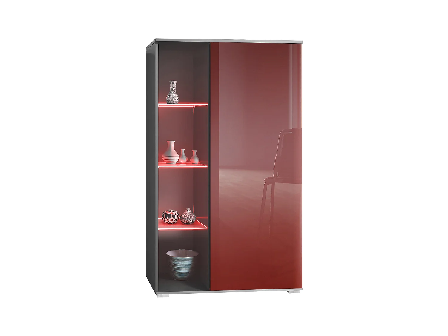 VITRINE Davos Bordeaux Hochglanz