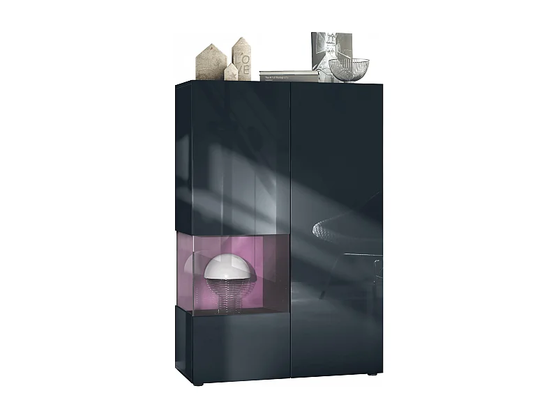 VITRINE Morena Einsatz in Brombeer Hochglanz