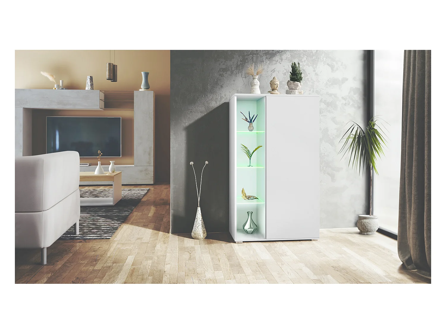 VITRINE Davos Weiß matt