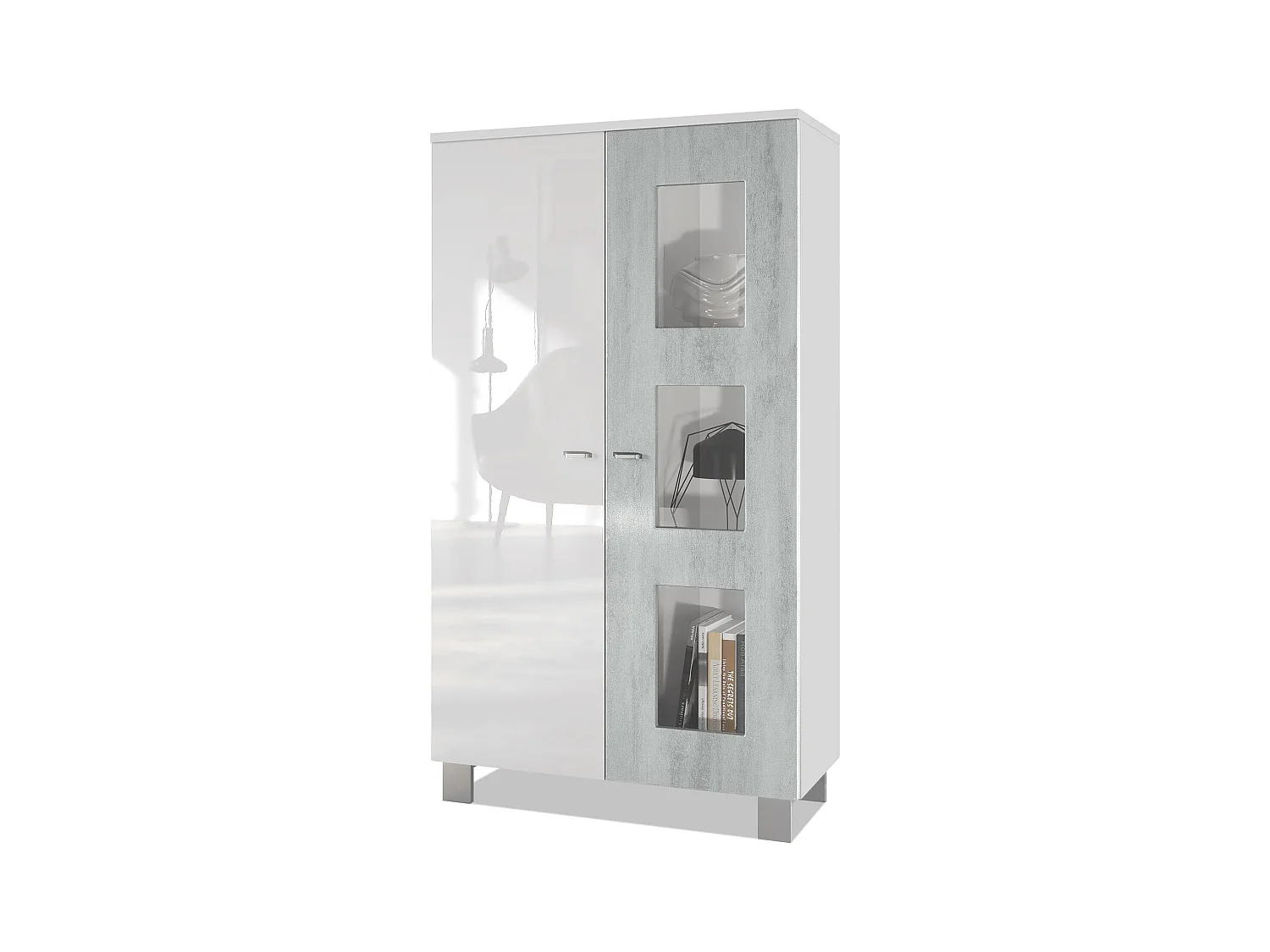VITRINE Denjo Tür in Beton Oxid Optik