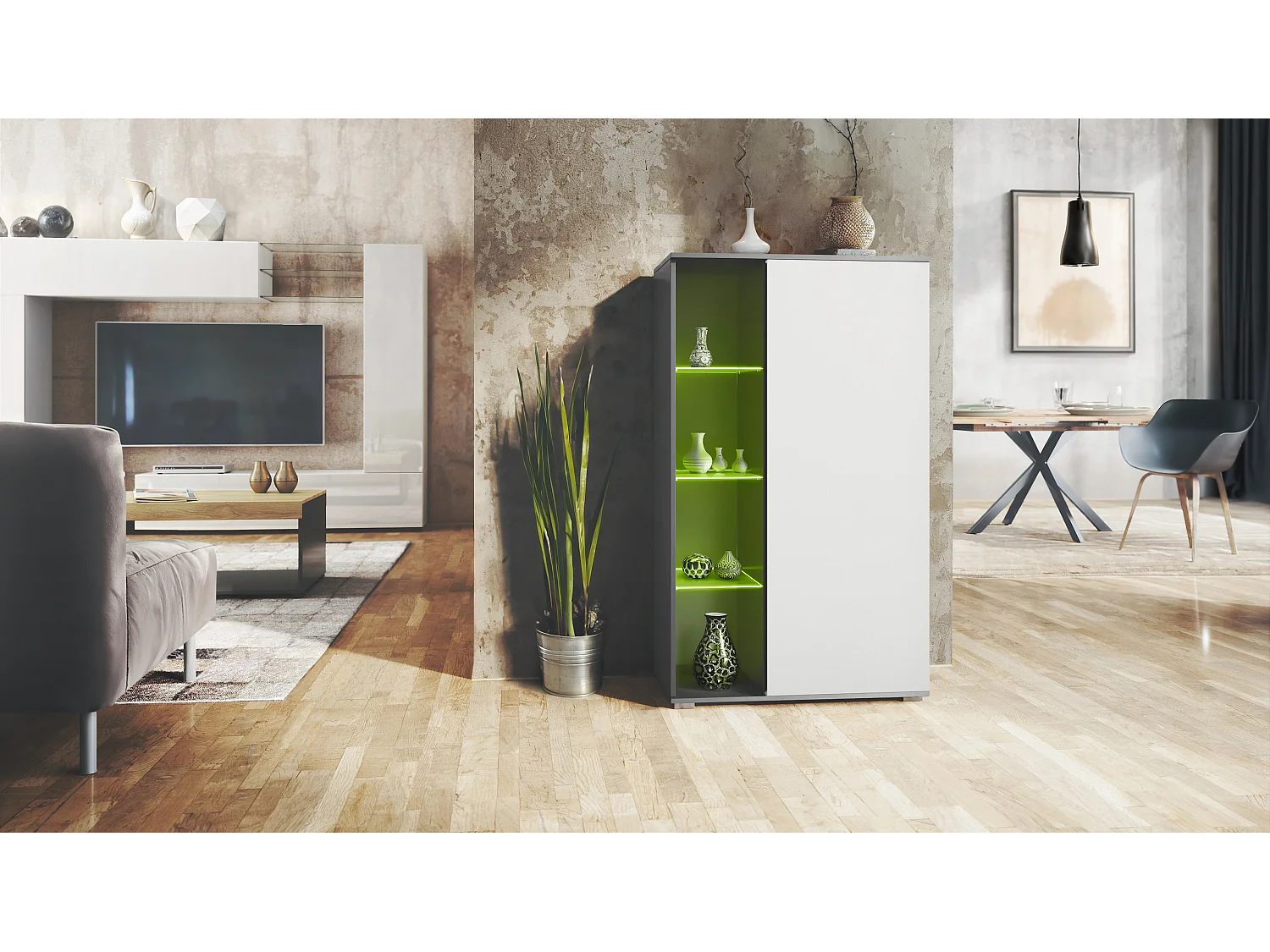 VITRINE Davos Weiß matt