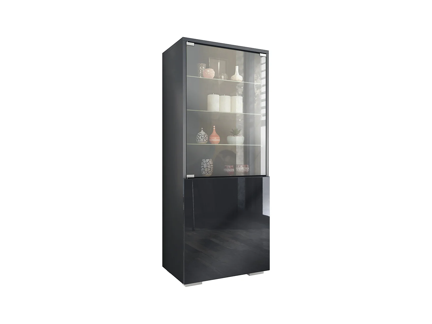 VITRINE Granada Schwarz Hochglanz