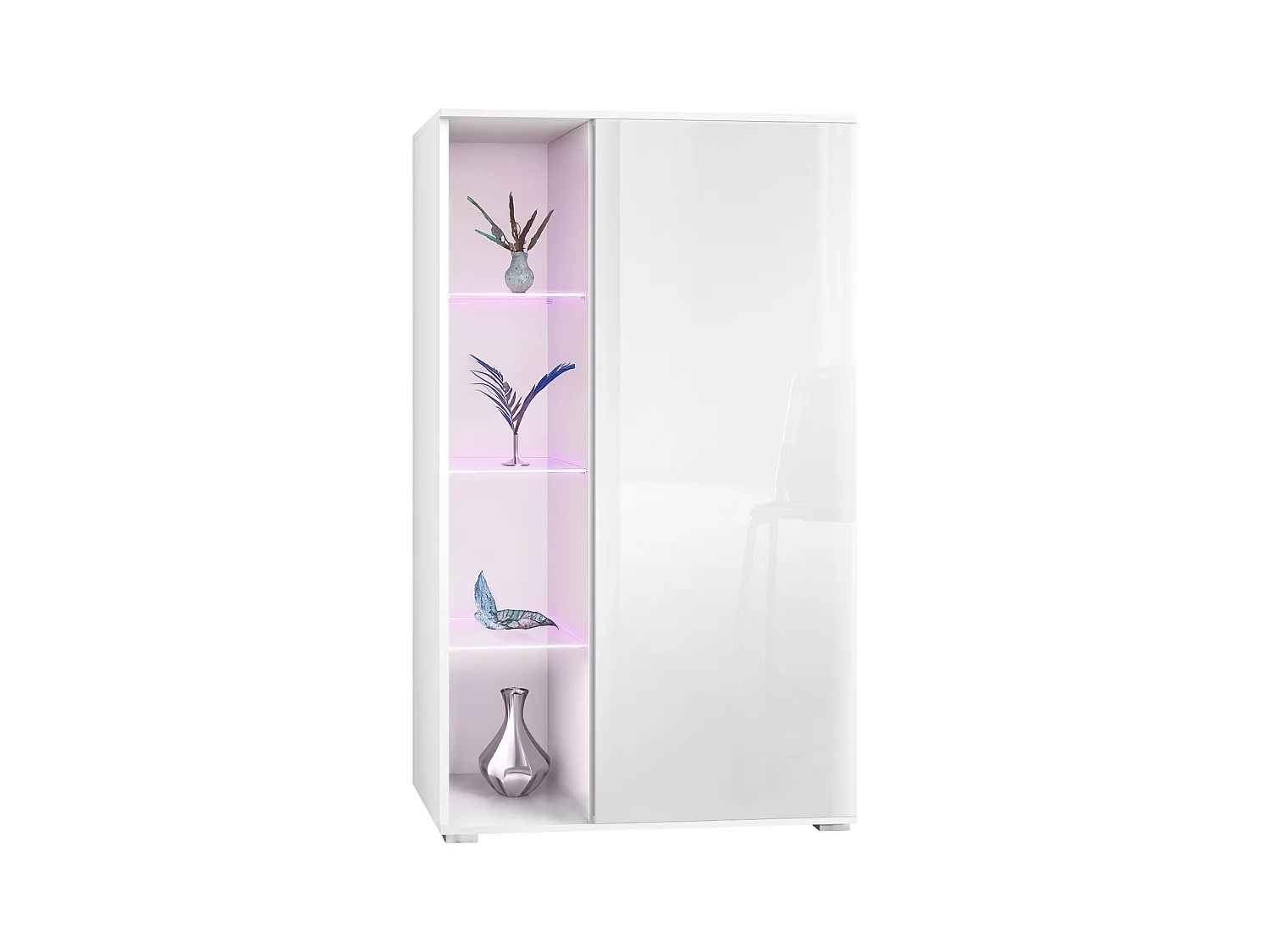 VITRINE Davos Weiß Hochglanz