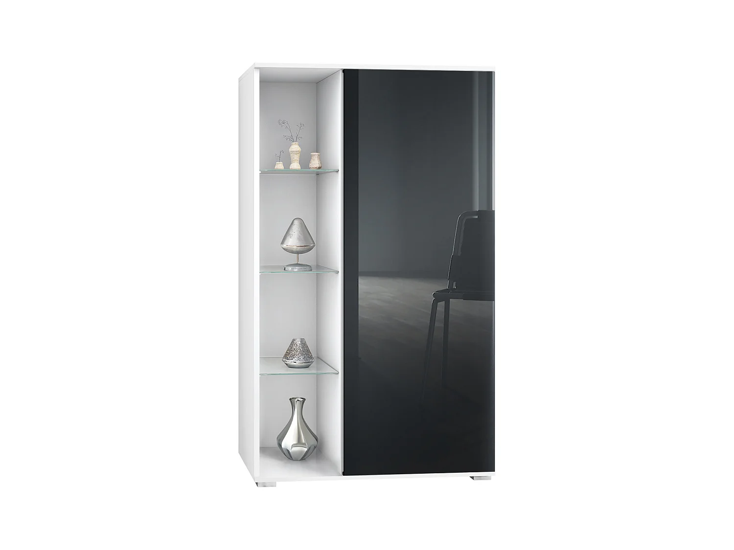 VITRINE Davos Schwarz Hochglanz