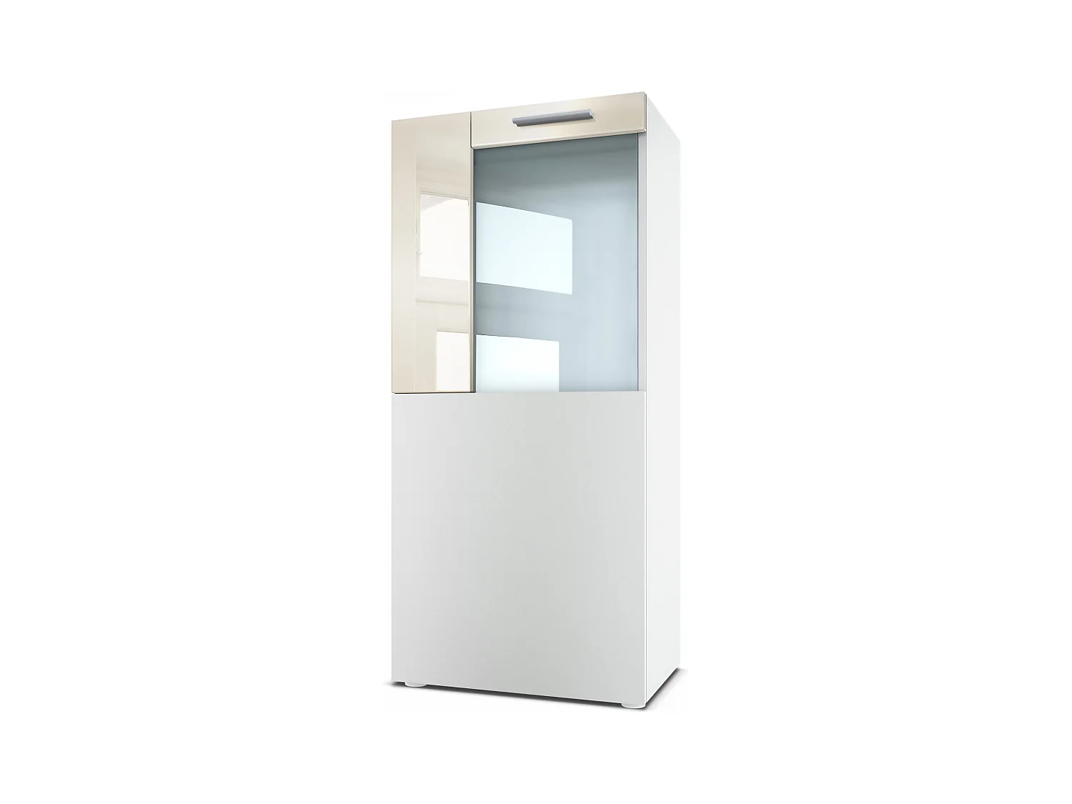 VITRINE Movie Absetzungen in Creme Hochglanz