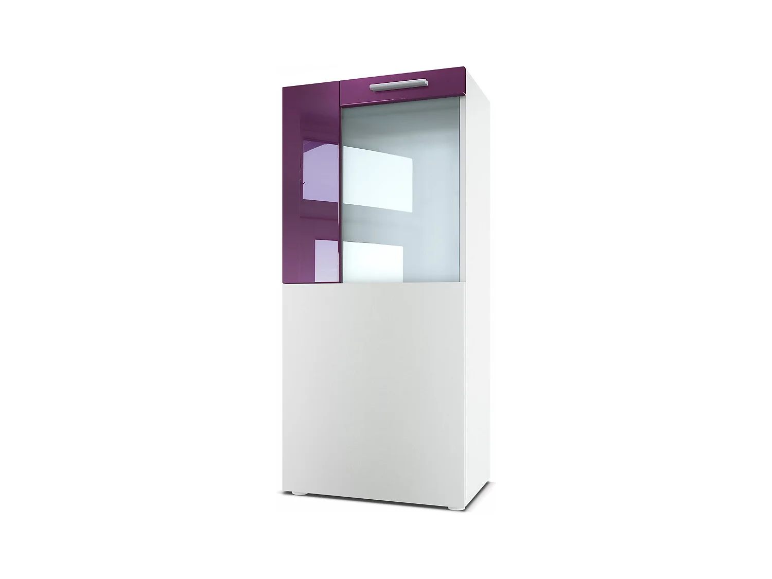 VITRINE Movie Absetzungen in Brombeer Hochglanz