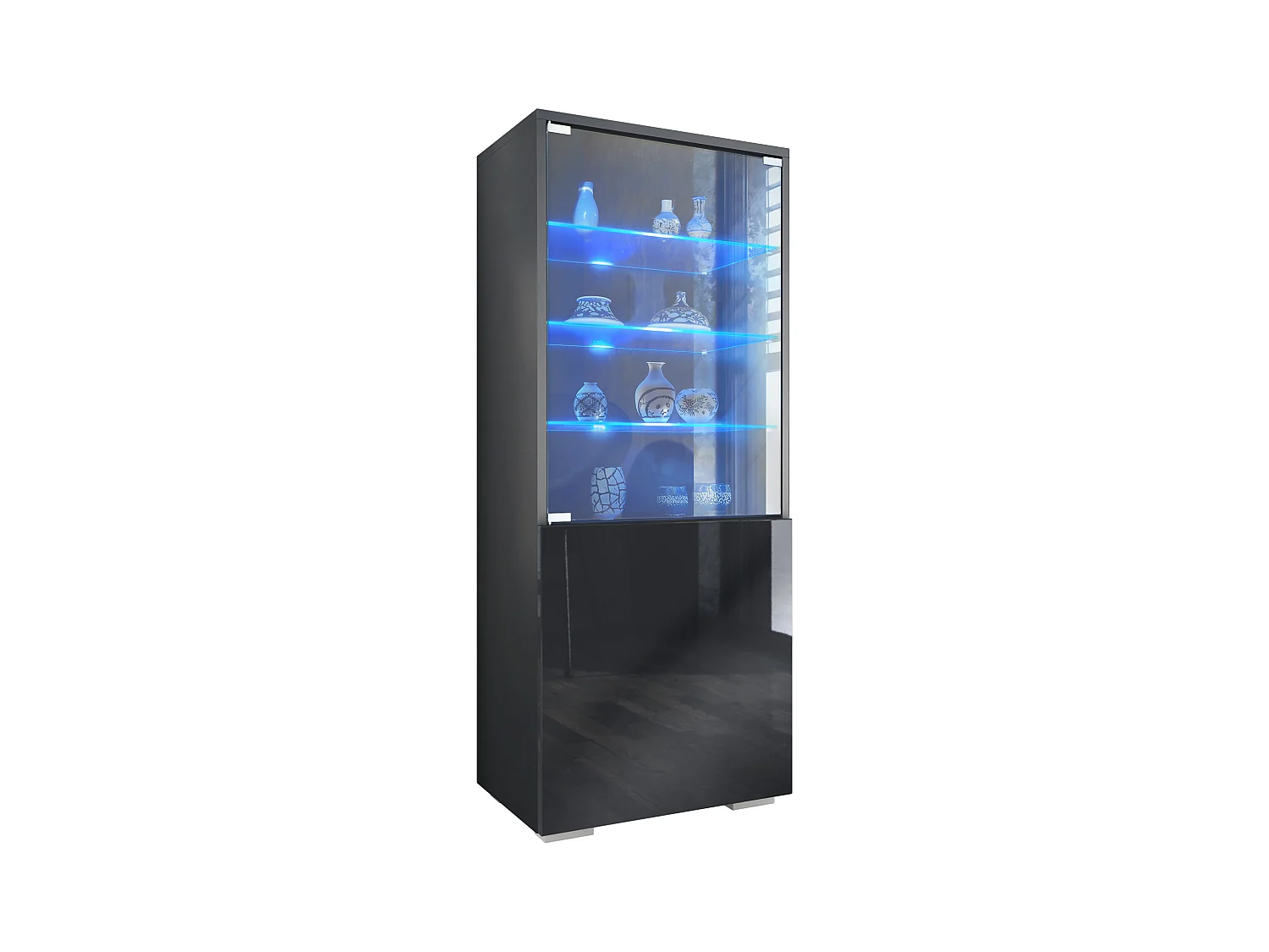 VITRINE Granada Schwarz Hochglanz