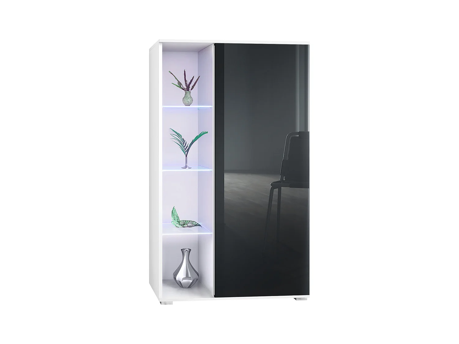 VITRINE Davos Schwarz Hochglanz