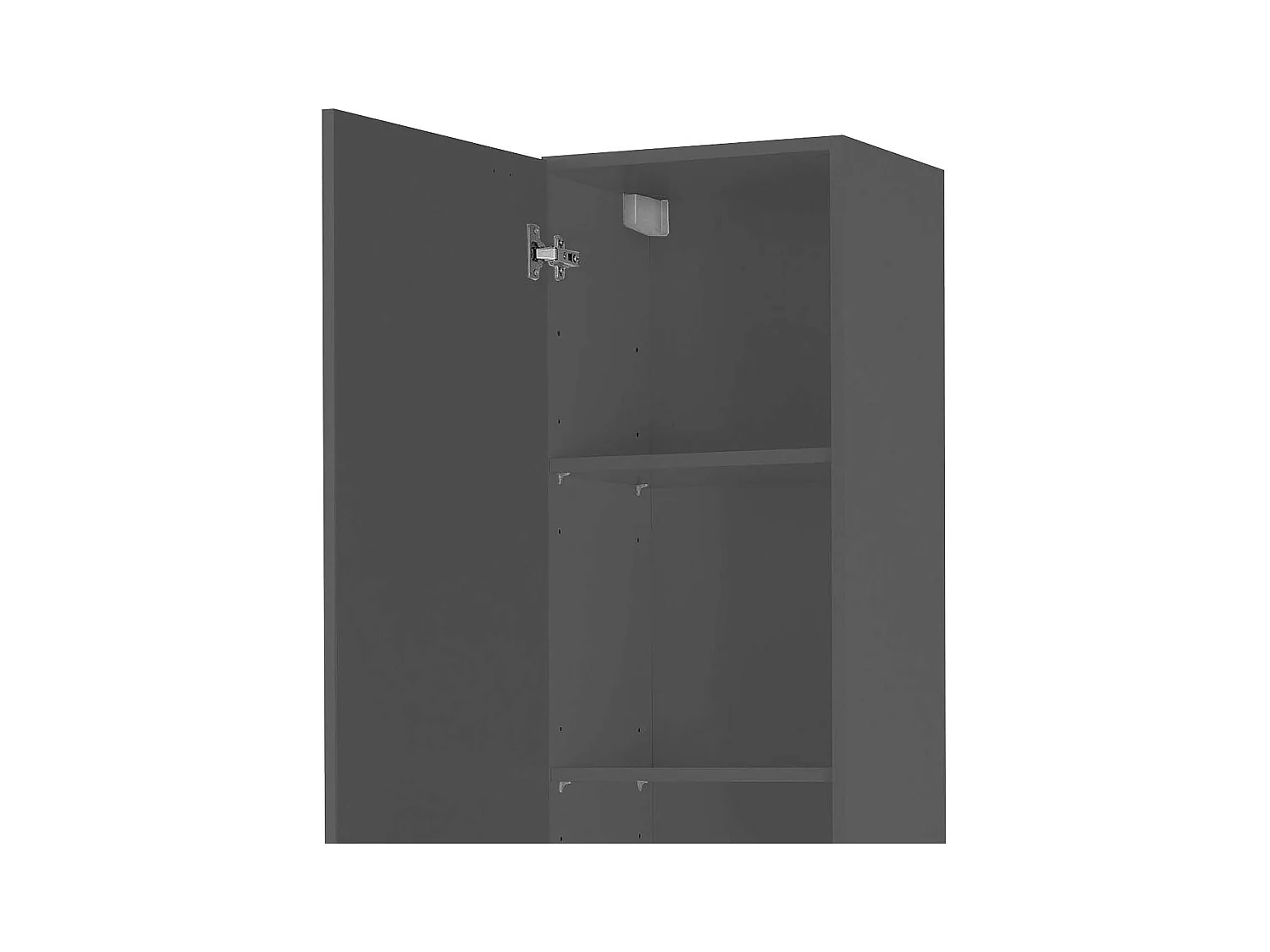 Set soggiorno Maruska con libreria e 2 colonne antracite opaco e rovere 140x30x180 cm