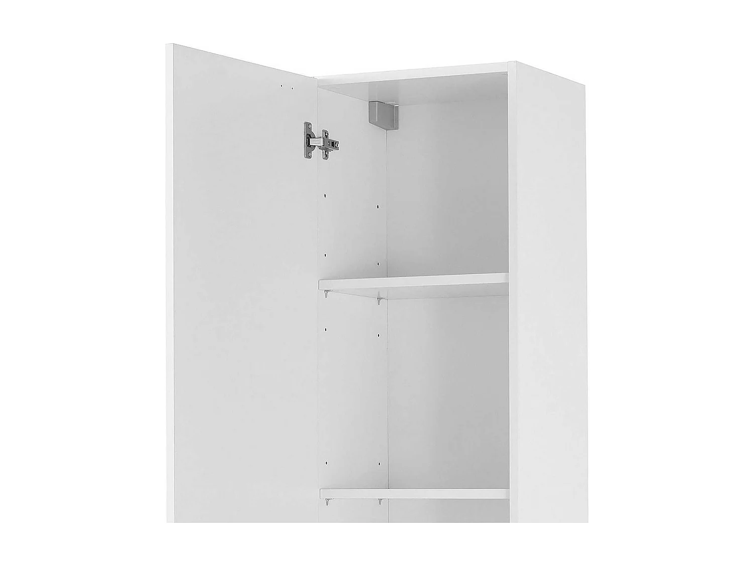 Set soggiorno Maruska con libreria vetrina e colonna bianco lucido e rovere 140x30x180 cm