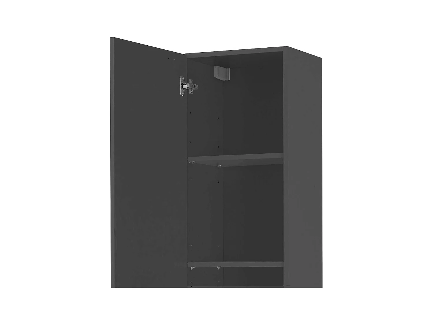 Set soggiorno Maruska con libreria e 2 colonne antracite opaco e rovere 170x30x180 cm