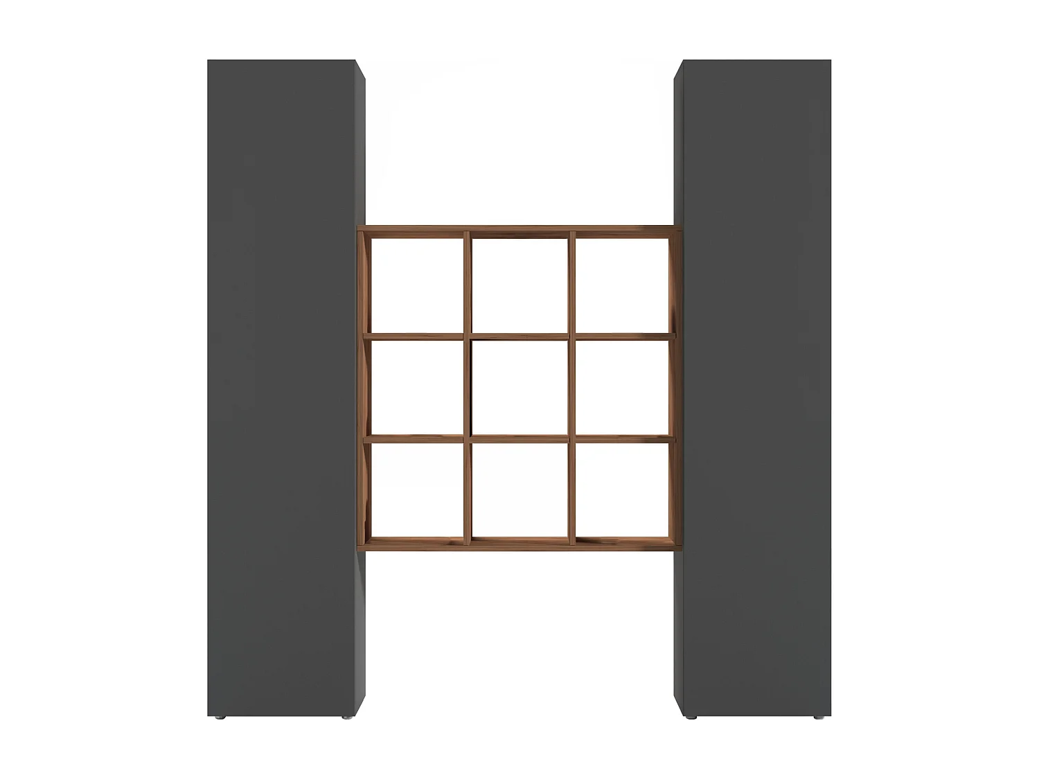 Armoire suspendue 2 colonnes bibliothèque moderne en bois Pella RT