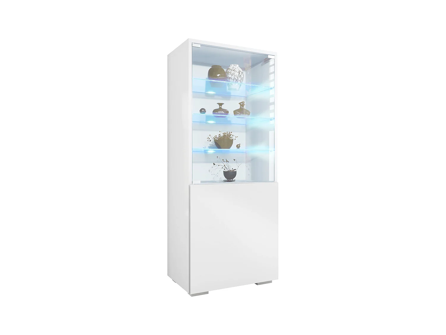 Vitrine Granada de , Armoire Vitrée Made in Germany avec Porte en Verre et Insert en Verre y compris LED, blanc mat/blanc mat (50 x 122,5 x 34,5 cm)