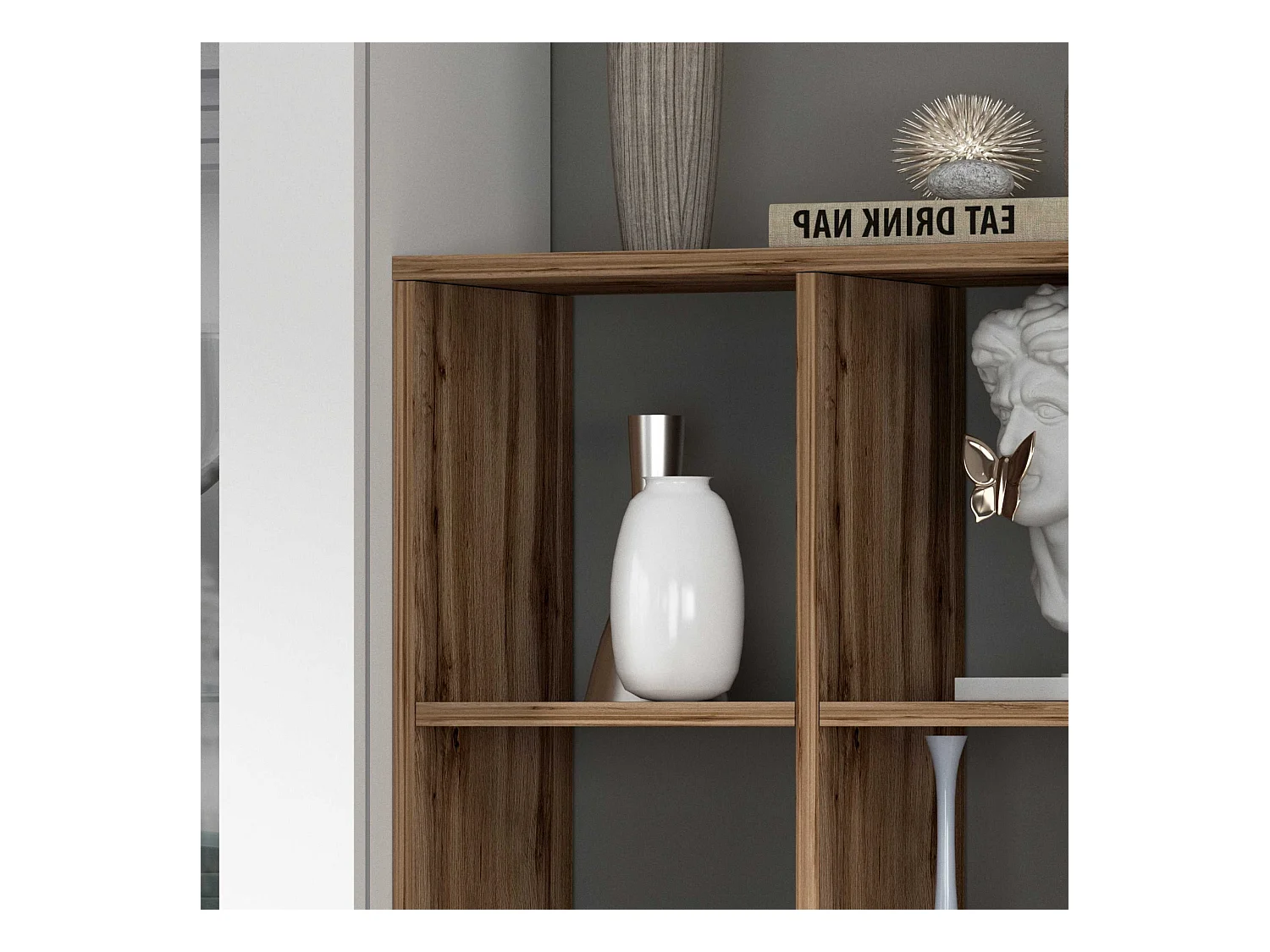 Tilla WH blanco salón vitrina librería mueble de pared