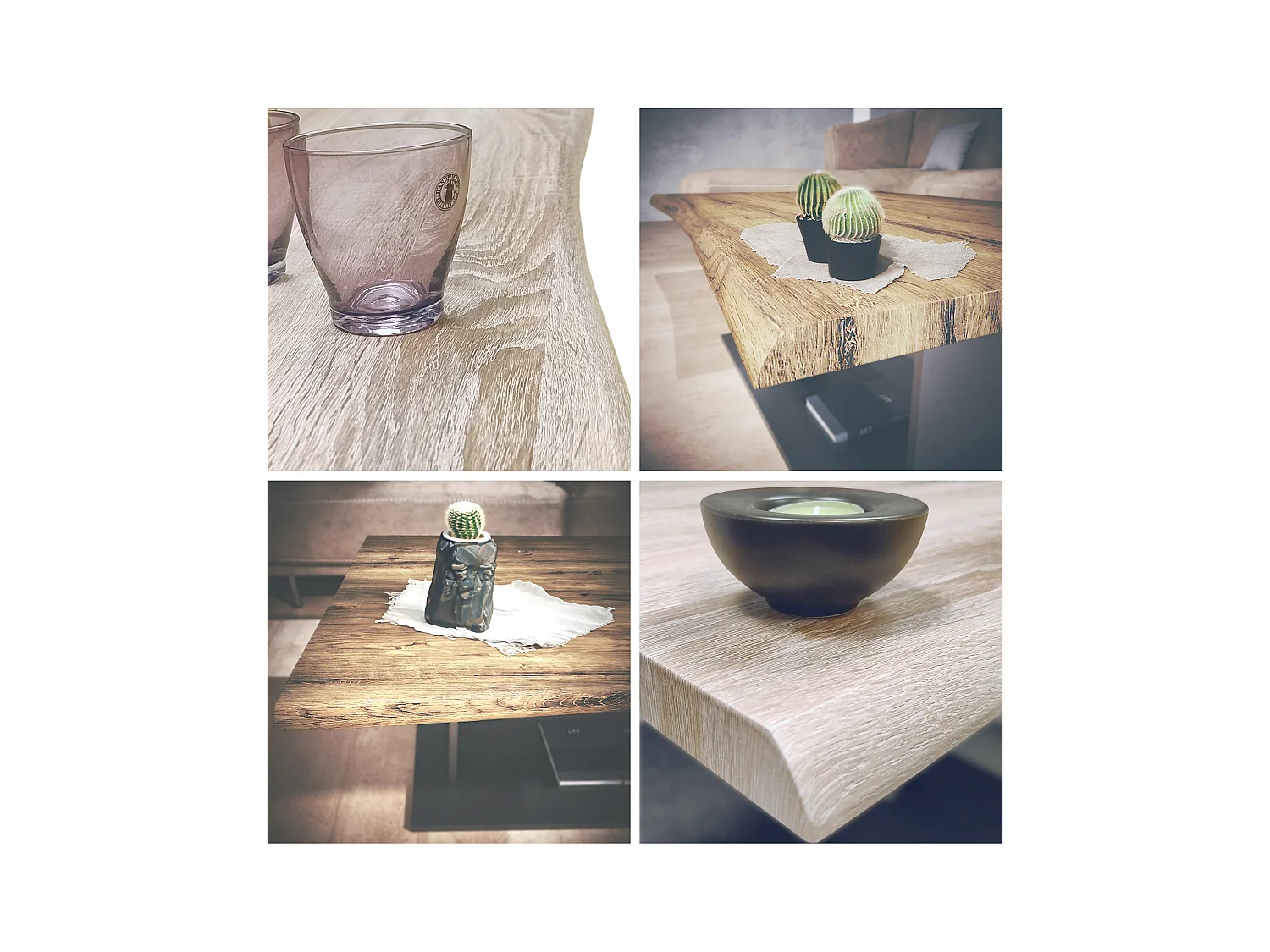 Table de Salon Table basse Melo en Anthracite avec plateau de dessus en chêne nature 102 x 40 x 67,5 cm