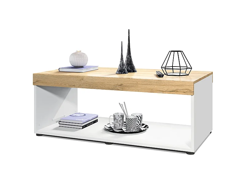 COUCHTISCH Pure Tischplatte und Blenden in Eiche Natur