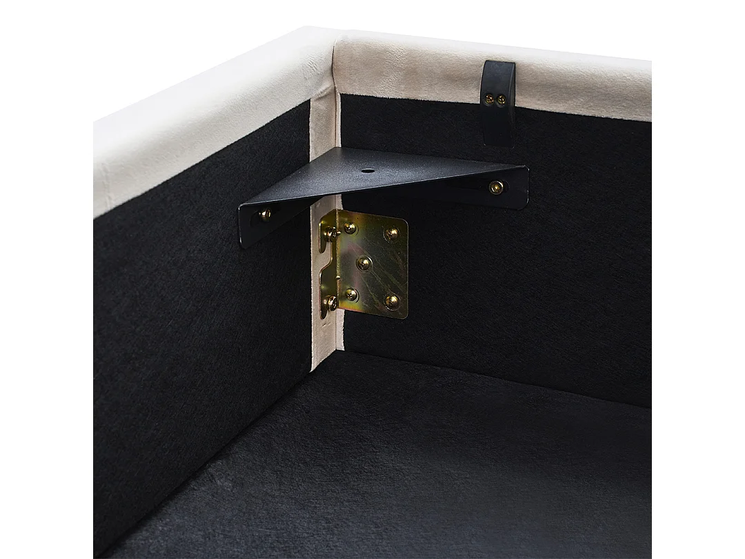 Lit coffre Giulia velours beige 90x190 cm