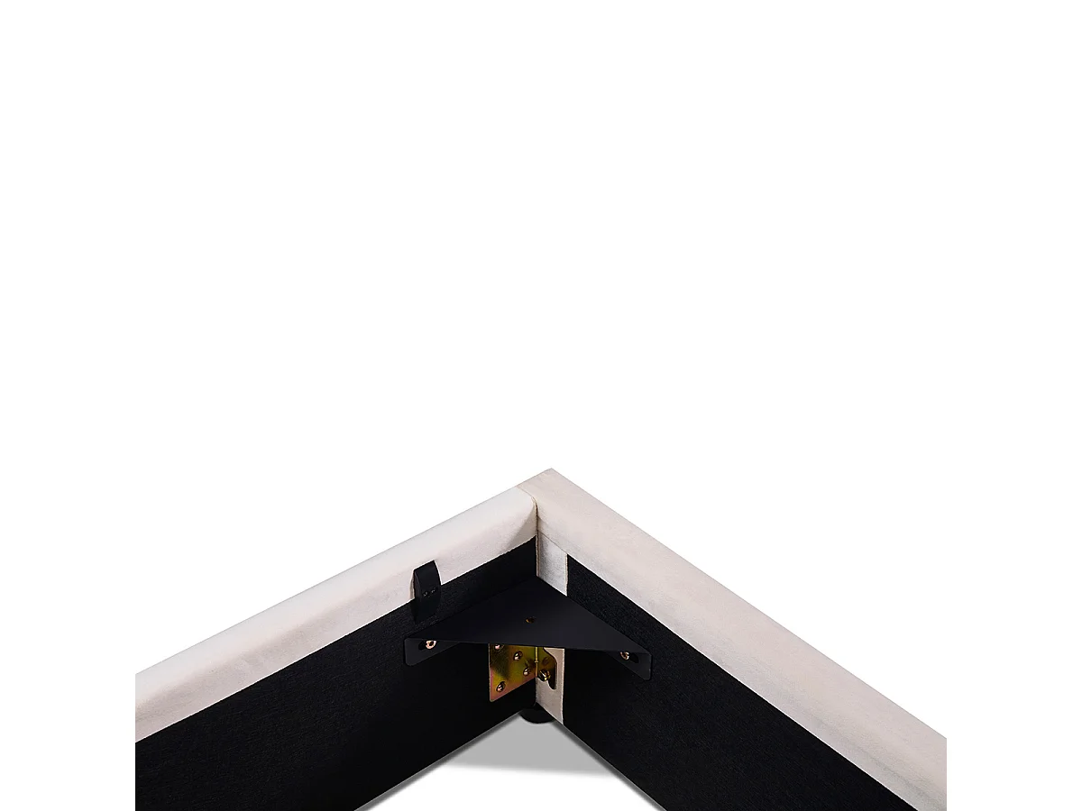 Lit coffre Giulia velours beige 90x190 cm