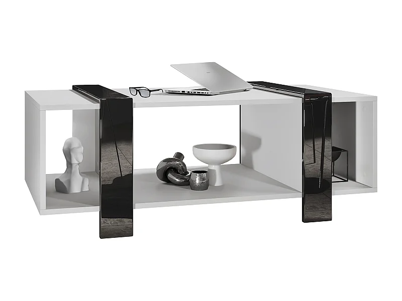 COUCHTISCH Ida Blenden in Schwarz Hochglanz