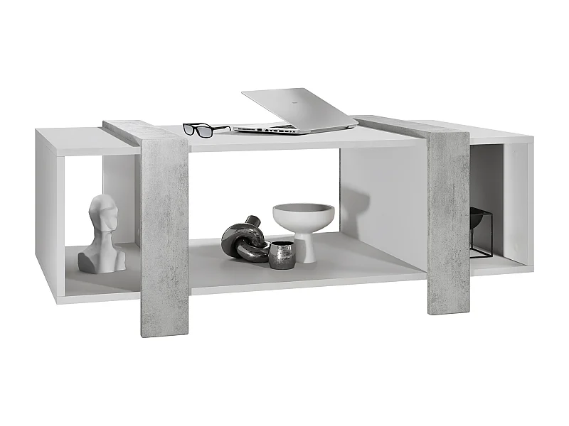 COUCHTISCH Ida Blenden in Beton Oxid Optik