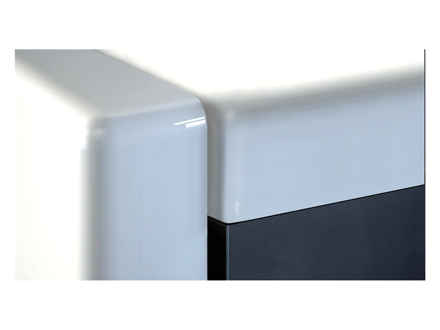 Table de salon Pure, Table basse rectangulaire, Noir mat/Gris haute brillance (104 x 40,5 x 58 cm)