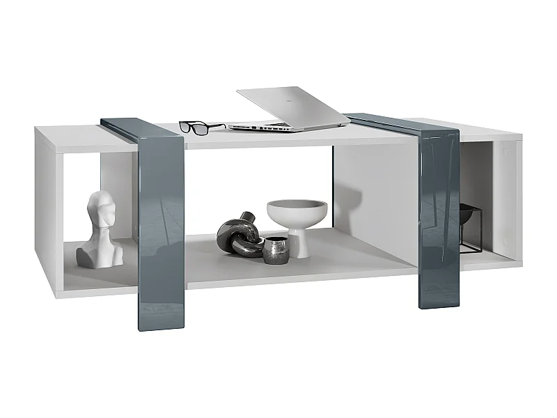 COUCHTISCH Ida Blenden in Grau Hochglanz