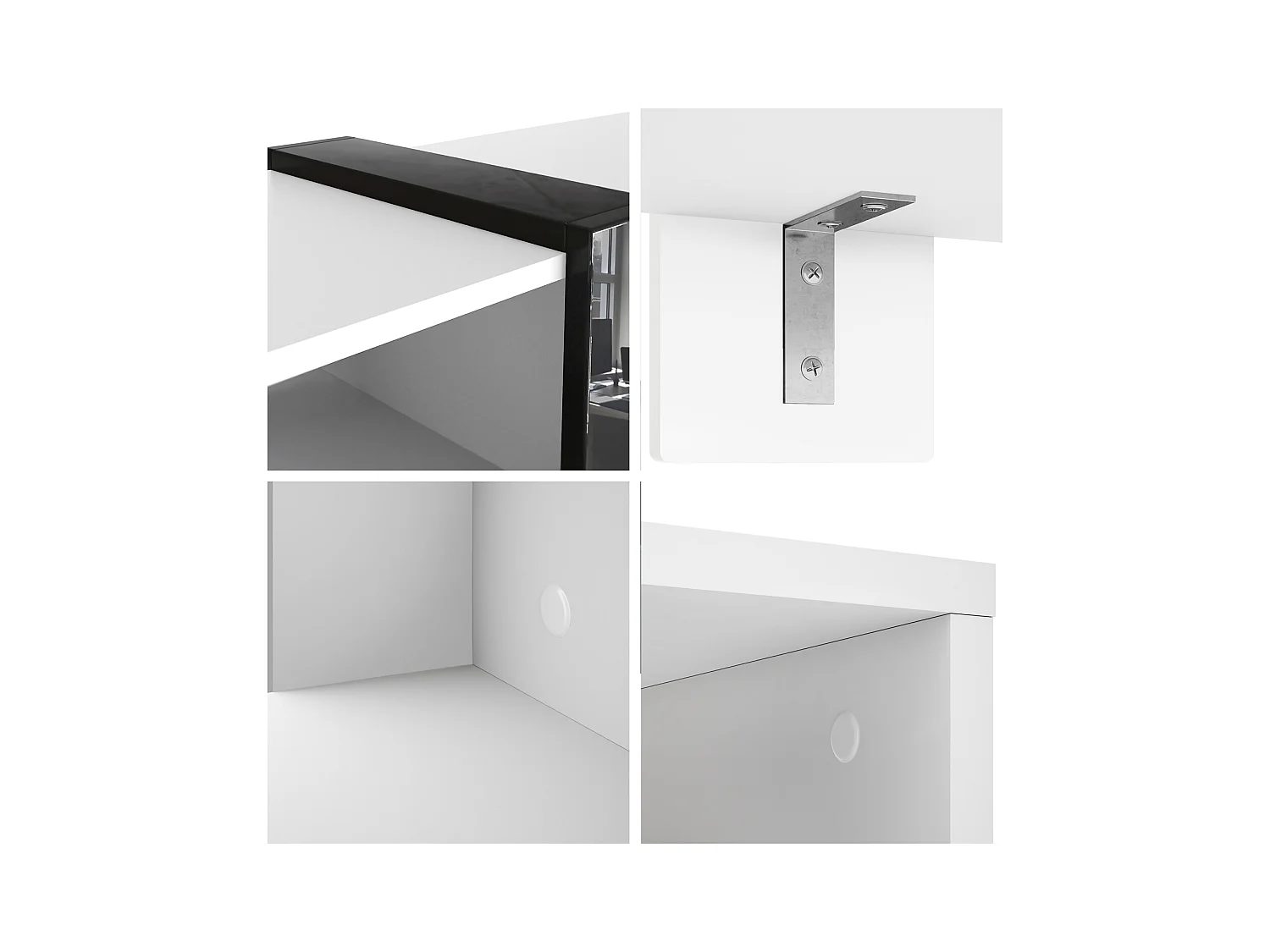 Table basse Ida 110,5 x 42 x 56,5 cm Table de salon à trois compartiments, caisson en blanc mat, façades en Chêne Nature | Grand choix de couleurs