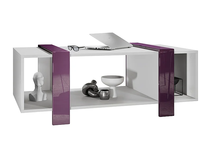 COUCHTISCH Ida Blenden in Brombeer Hochglanz