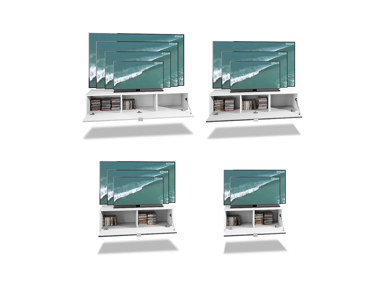 WOHNWAND Lana Fronten in Schwarz Hochglanz