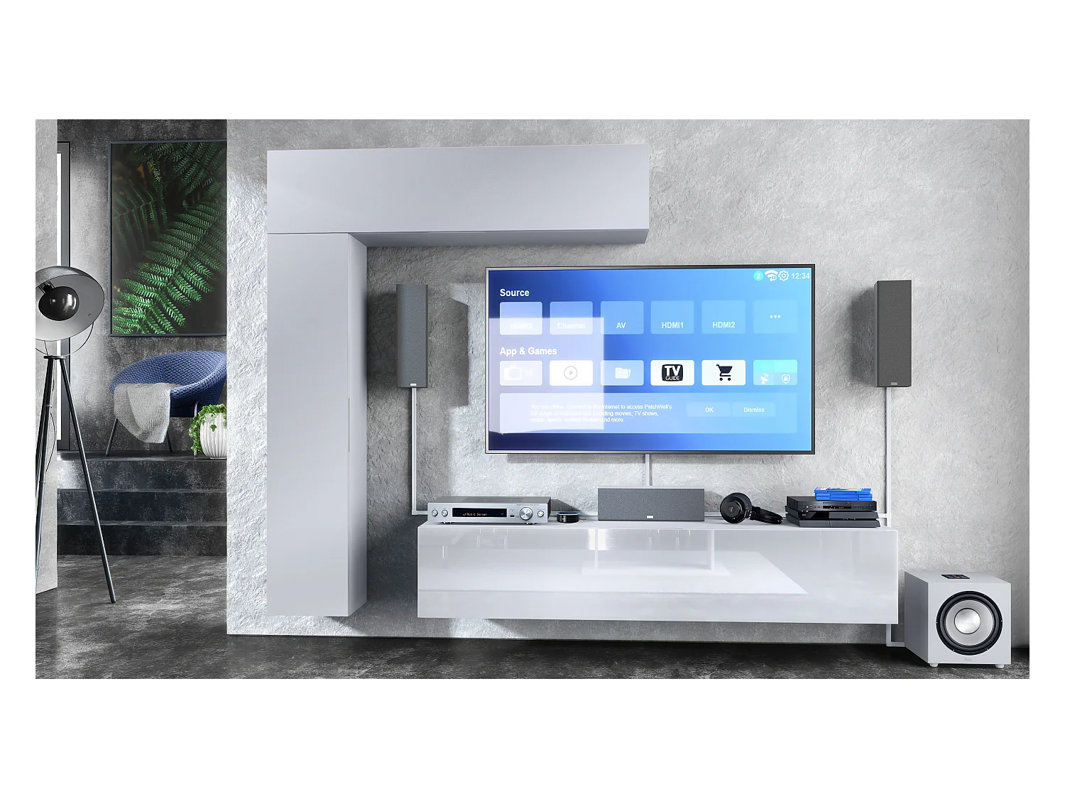 WOHNWAND Taurito Fronten in Weiß matt