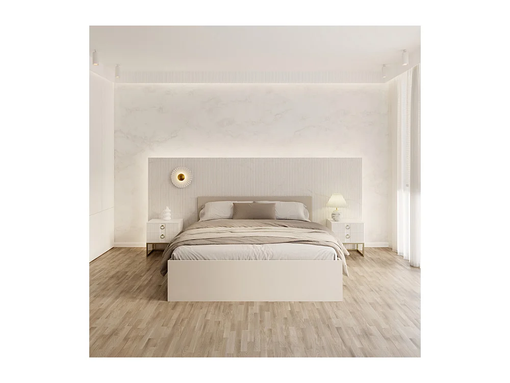 Lit coffre Panama 120x200 - Sommier inclus Cachemire