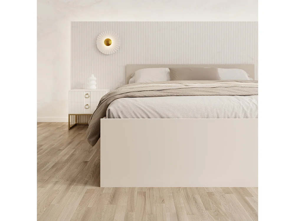 Lit Panama 140x200 + coffre - Sommier inclus Cachemire
