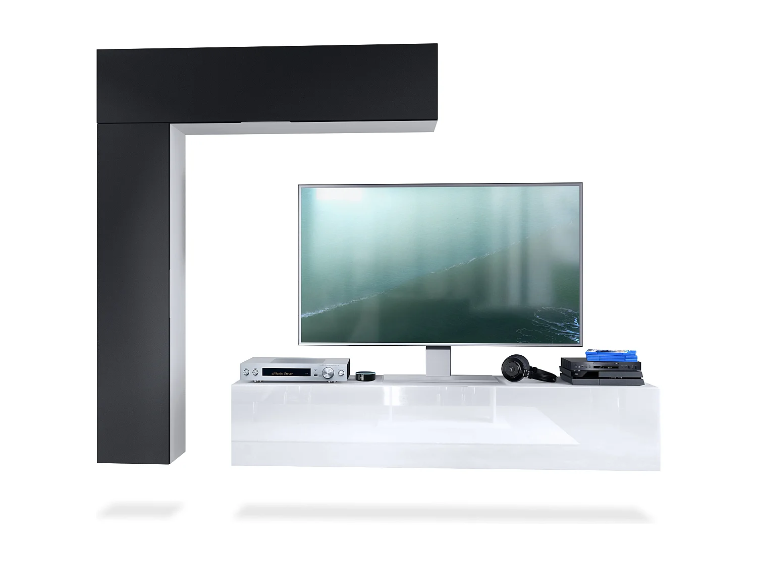 WOHNWAND Taurito Fronten in Schwarz matt