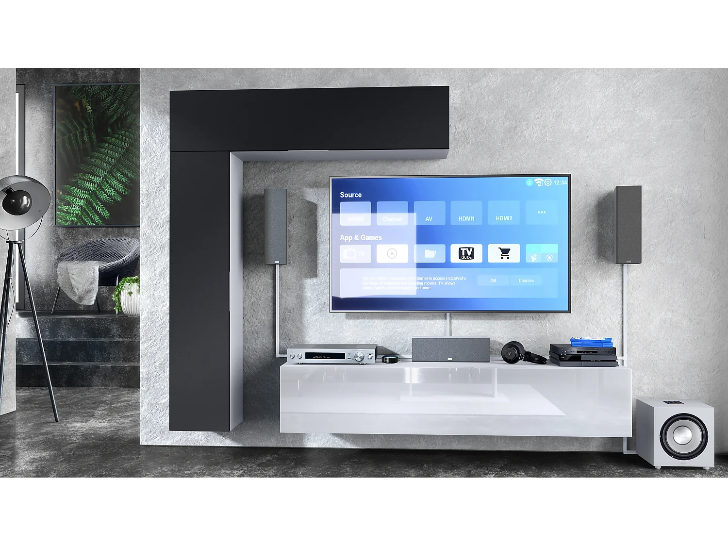 WOHNWAND Taurito Fronten in Schwarz matt