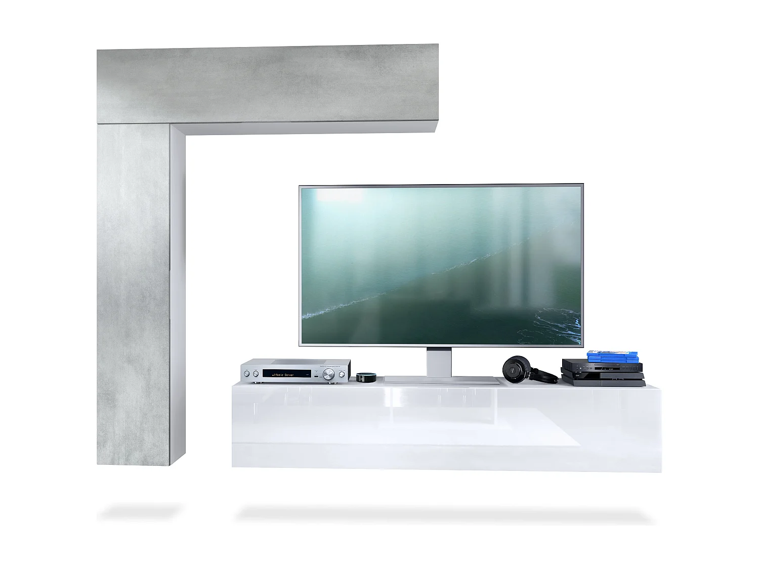 WOHNWAND Taurito Fronten in Beton Oxid Optik