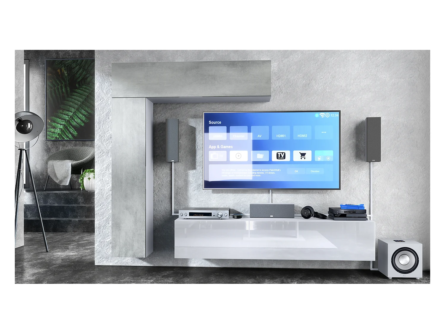 WOHNWAND Taurito Fronten in Beton Oxid Optik