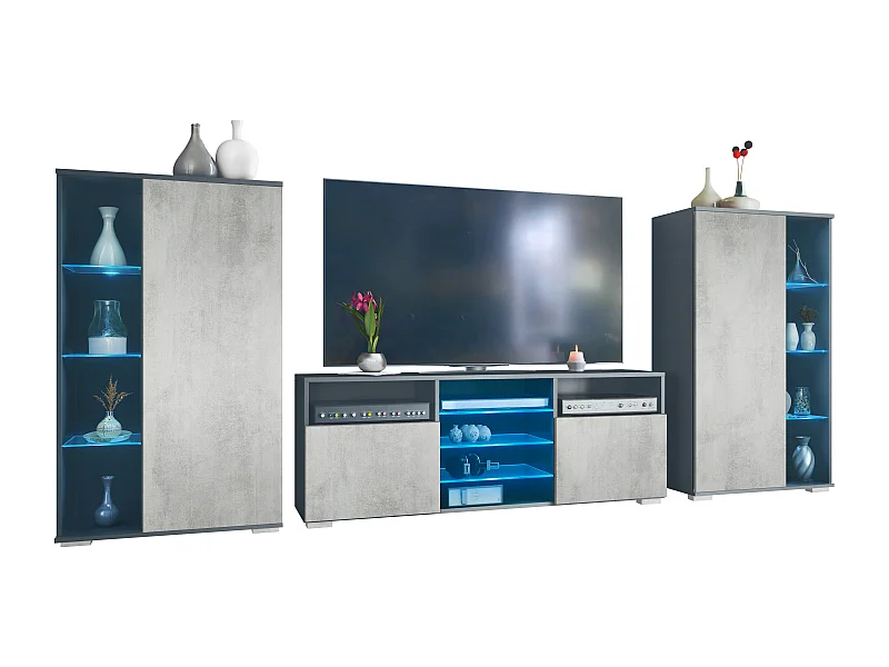 WOHNWAND Davos Beton Oxid Optik