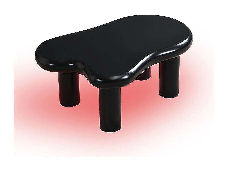 Tavolino 98x65.5x40 cm - forma a nuvola - 1 cassetto - con illuminazione LED - nero