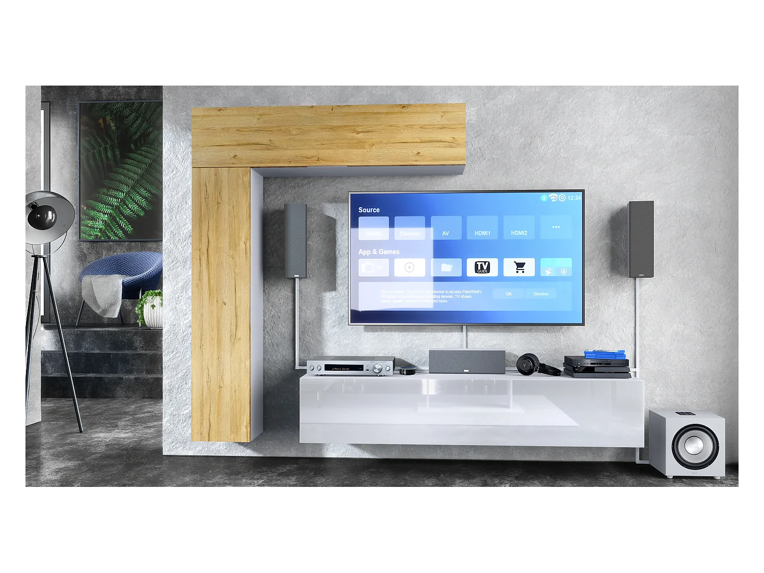 WOHNWAND Taurito Fronten in Eiche Natur