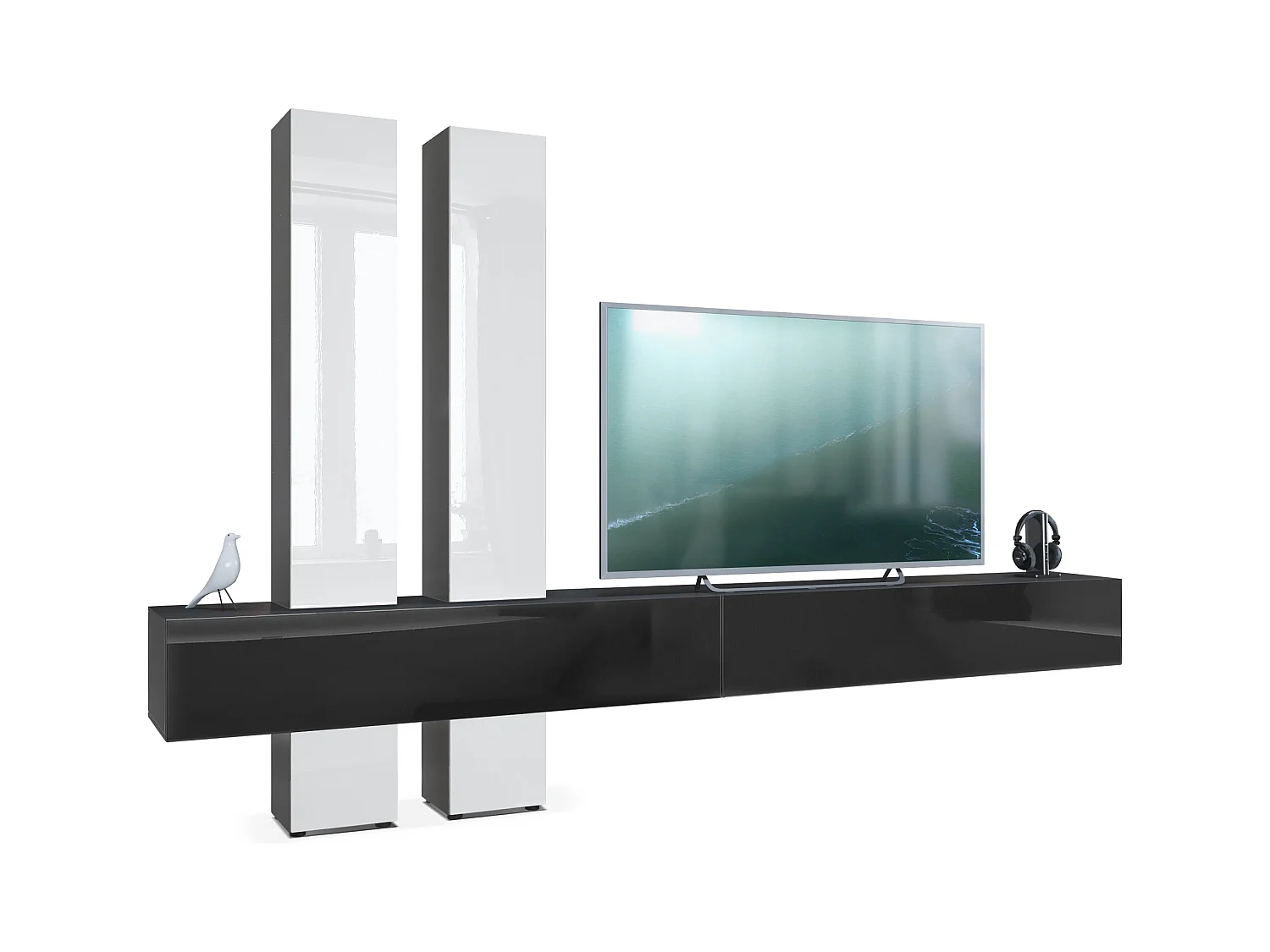 WOHNWAND Moja Türen in Weiß Hochglanz