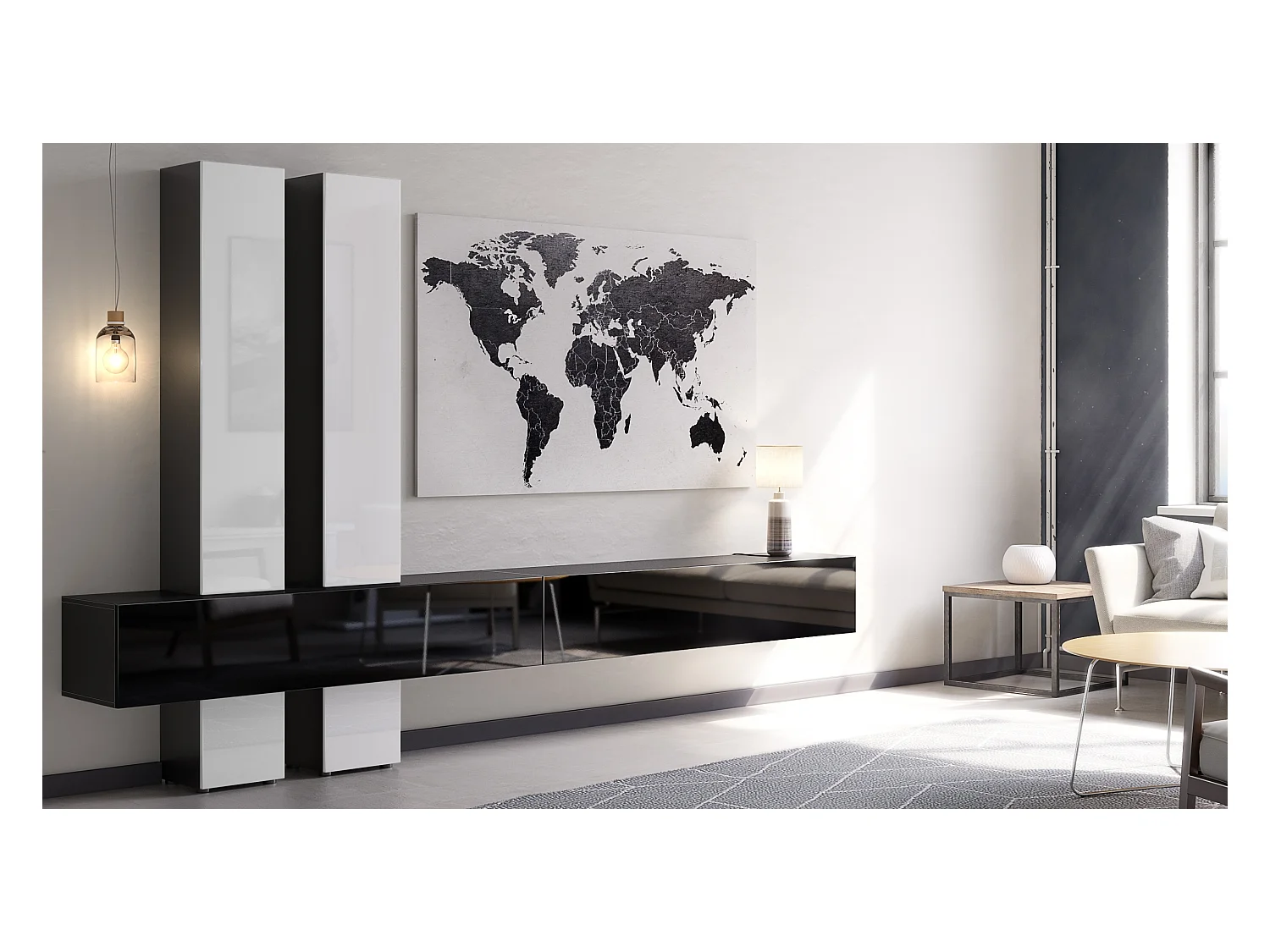 WOHNWAND Moja Türen in Weiß Hochglanz