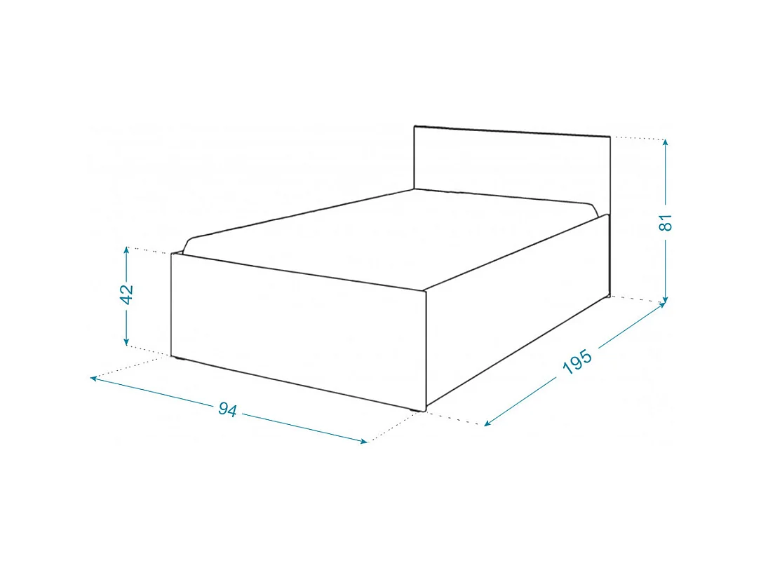 Lit coffre Panama 90x190  - Sommier inclus Cachemire