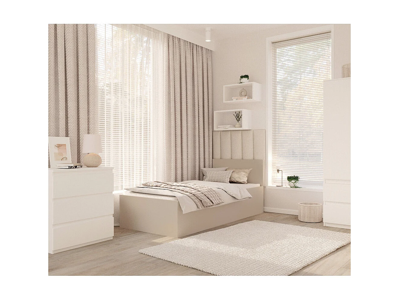 Lit coffre Panama 90x190  - Sommier inclus Cachemire