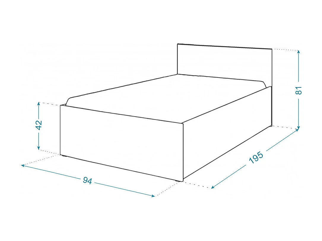 Lit coffre Panama 90x190  - Sommier inclus Cachemire